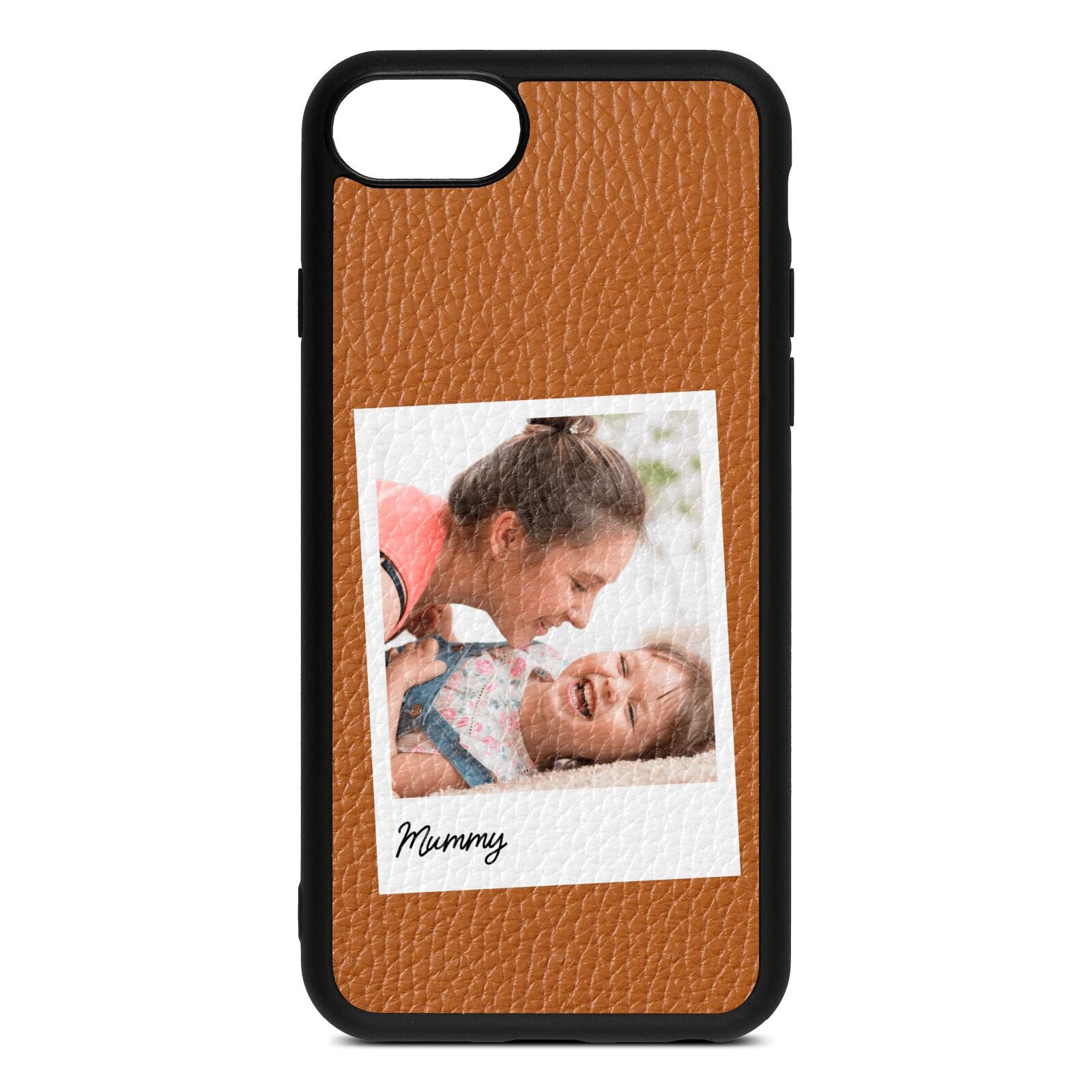 Mummy Photo Tan Pebble Leather iPhone 8 Case