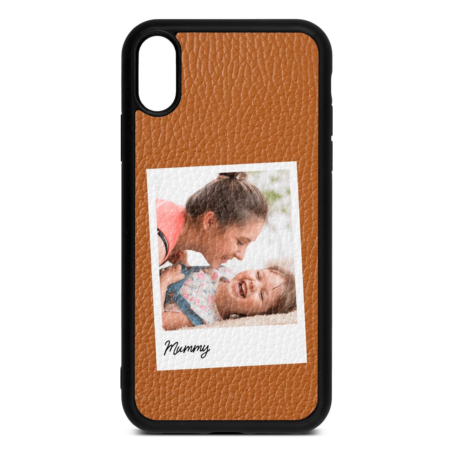 Mummy Photo Tan Pebble Leather iPhone Xr Case