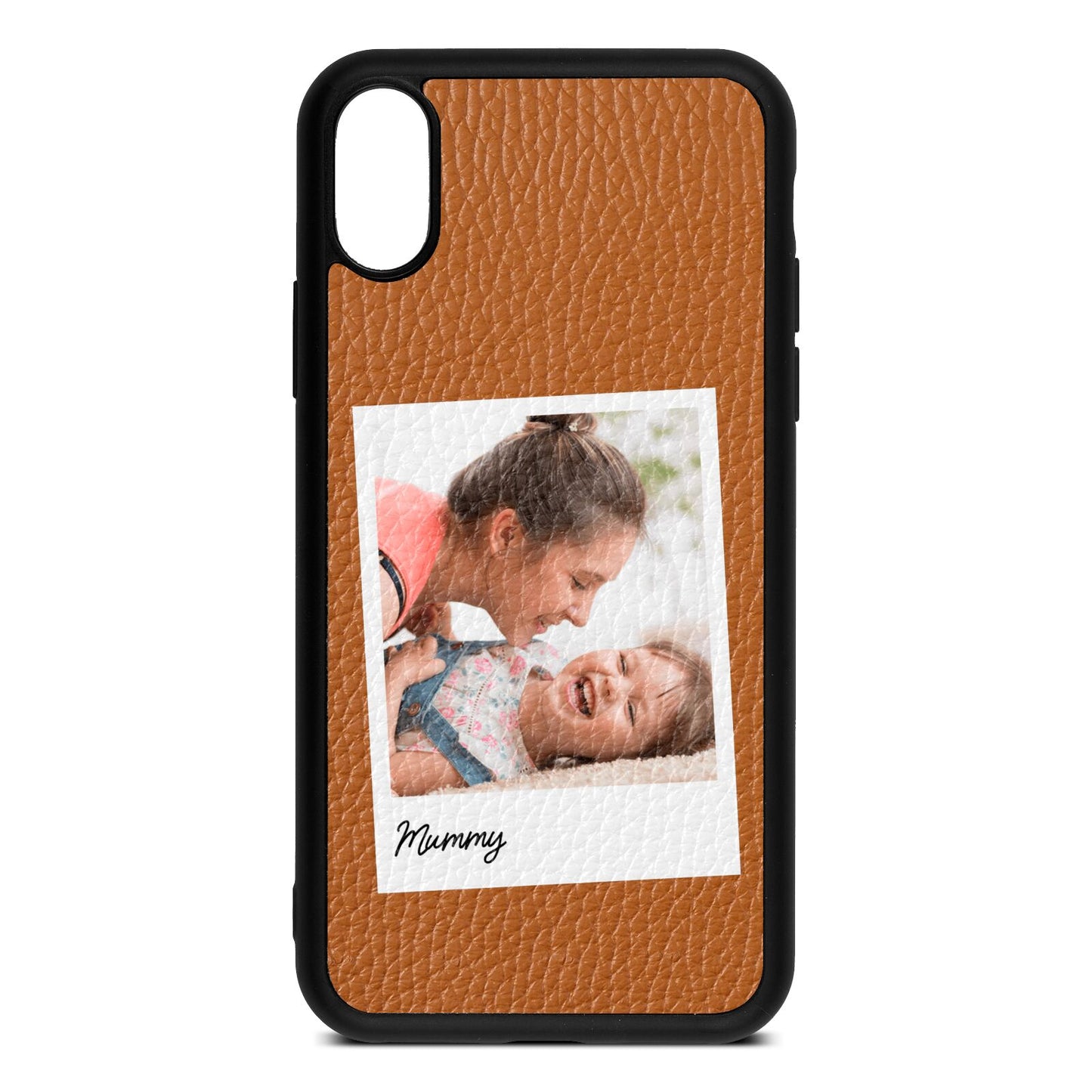 Mummy Photo Tan Pebble Leather iPhone Xs Case