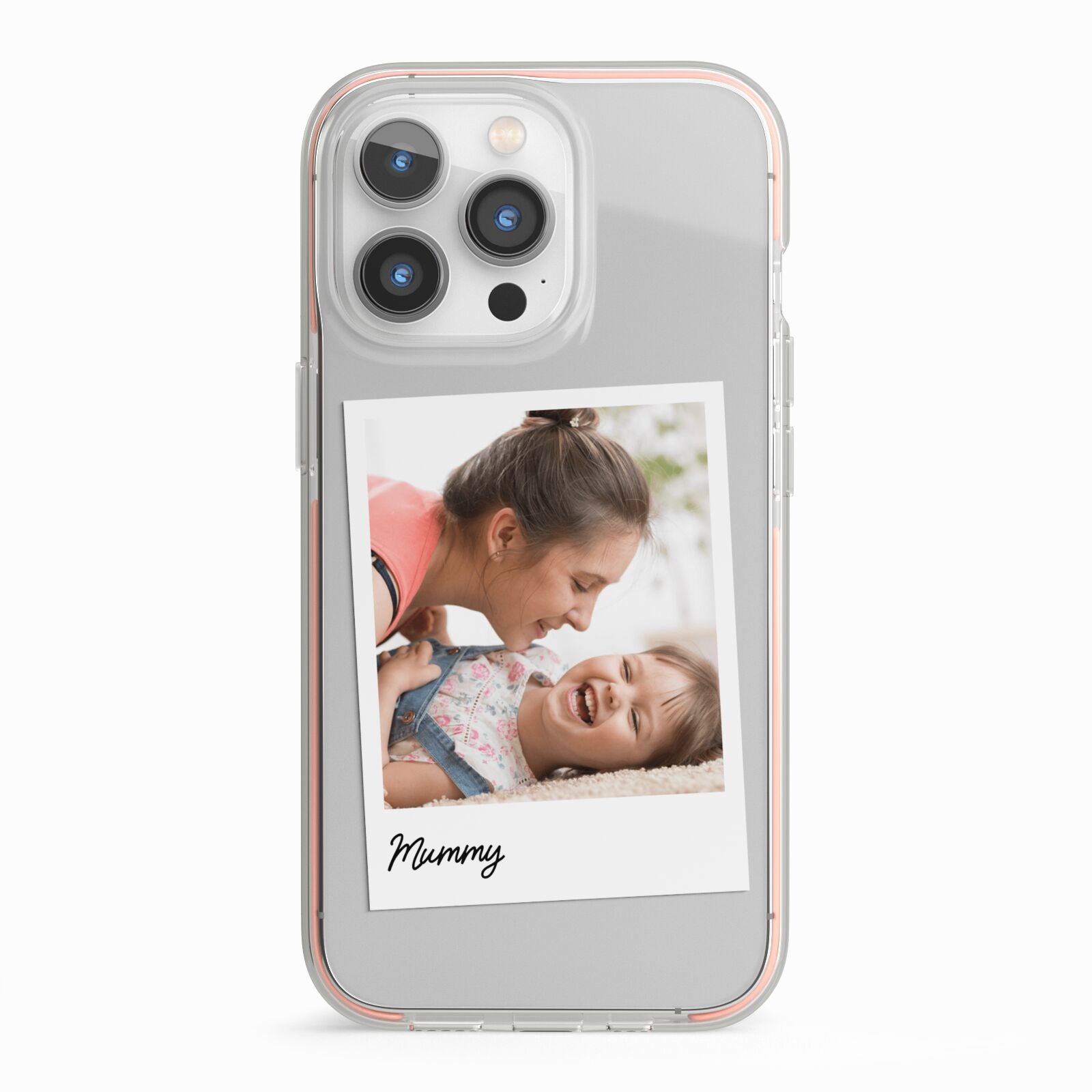 Mummy Photo iPhone 13 Pro TPU Impact Case with Pink Edges