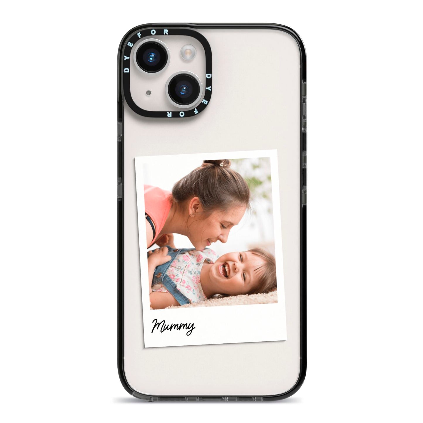 Mummy Photo iPhone 14 Black Impact Case on Silver phone