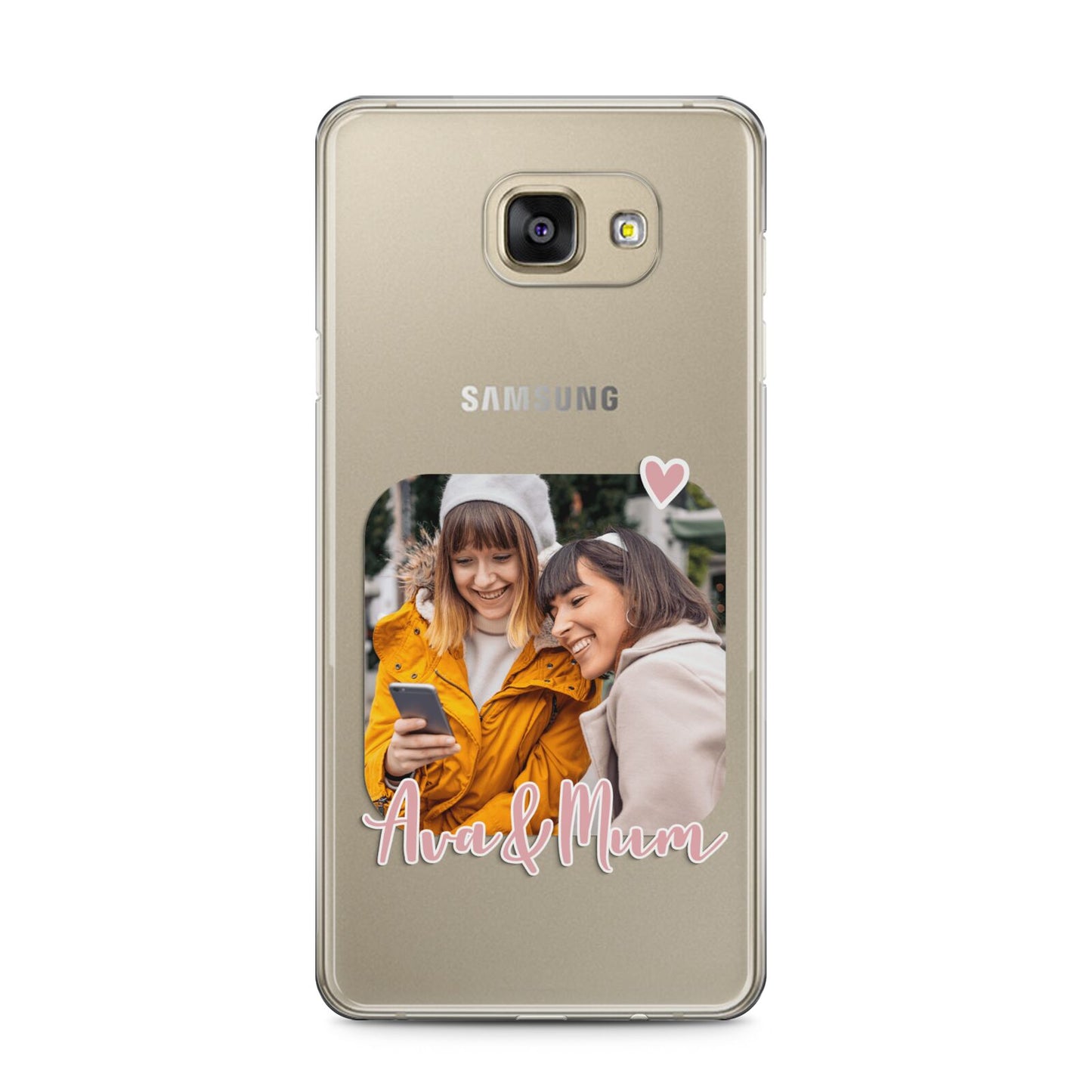 Mummy and Me Custom Photo Samsung Galaxy A5 2016 Case on gold phone