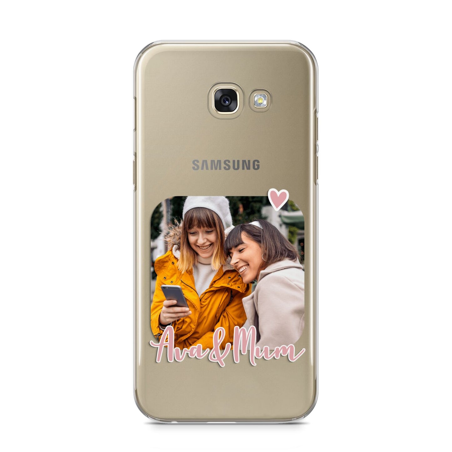 Mummy and Me Custom Photo Samsung Galaxy A5 2017 Case on gold phone