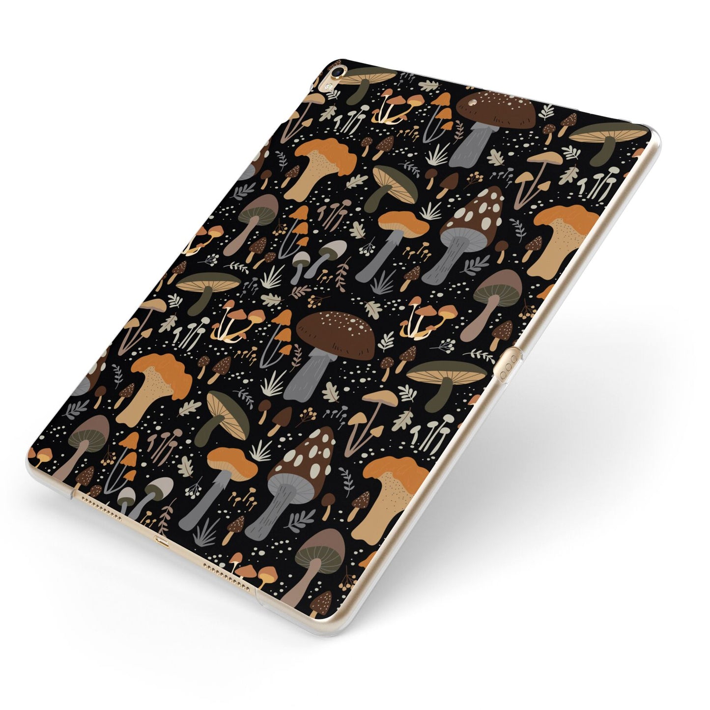 Mushroom Apple iPad Case on Gold iPad Side View