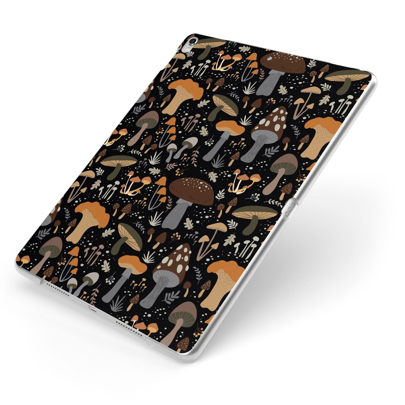 Mushroom Apple iPad Case on Silver iPad Side View