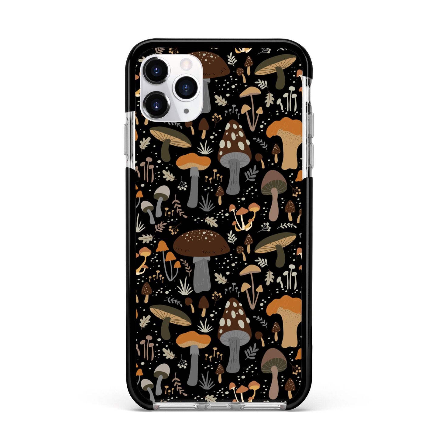 Mushroom Apple iPhone 11 Pro Max in Silver with Black Impact Case