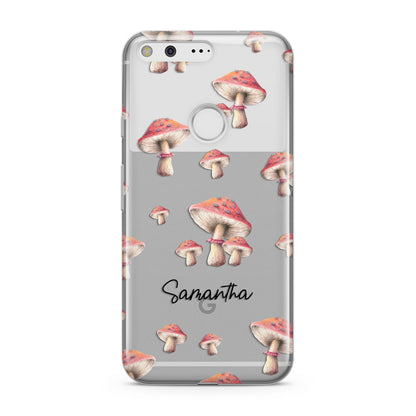 Mushroom Illustrations with Name Google Pixel Case