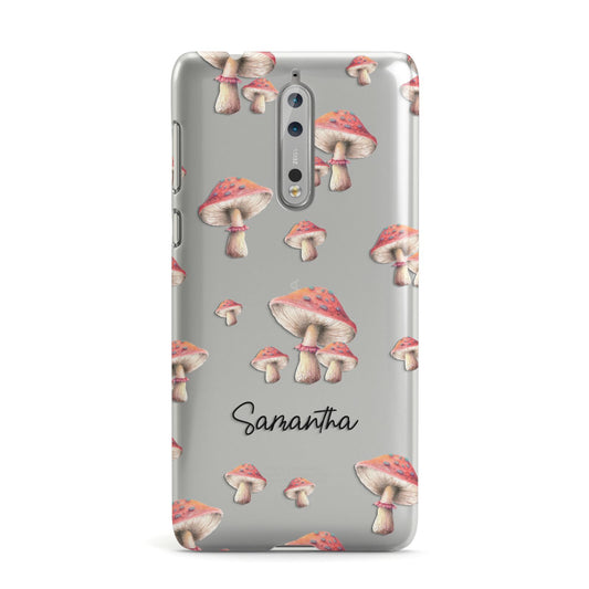 Mushroom Illustrations with Name Nokia Case