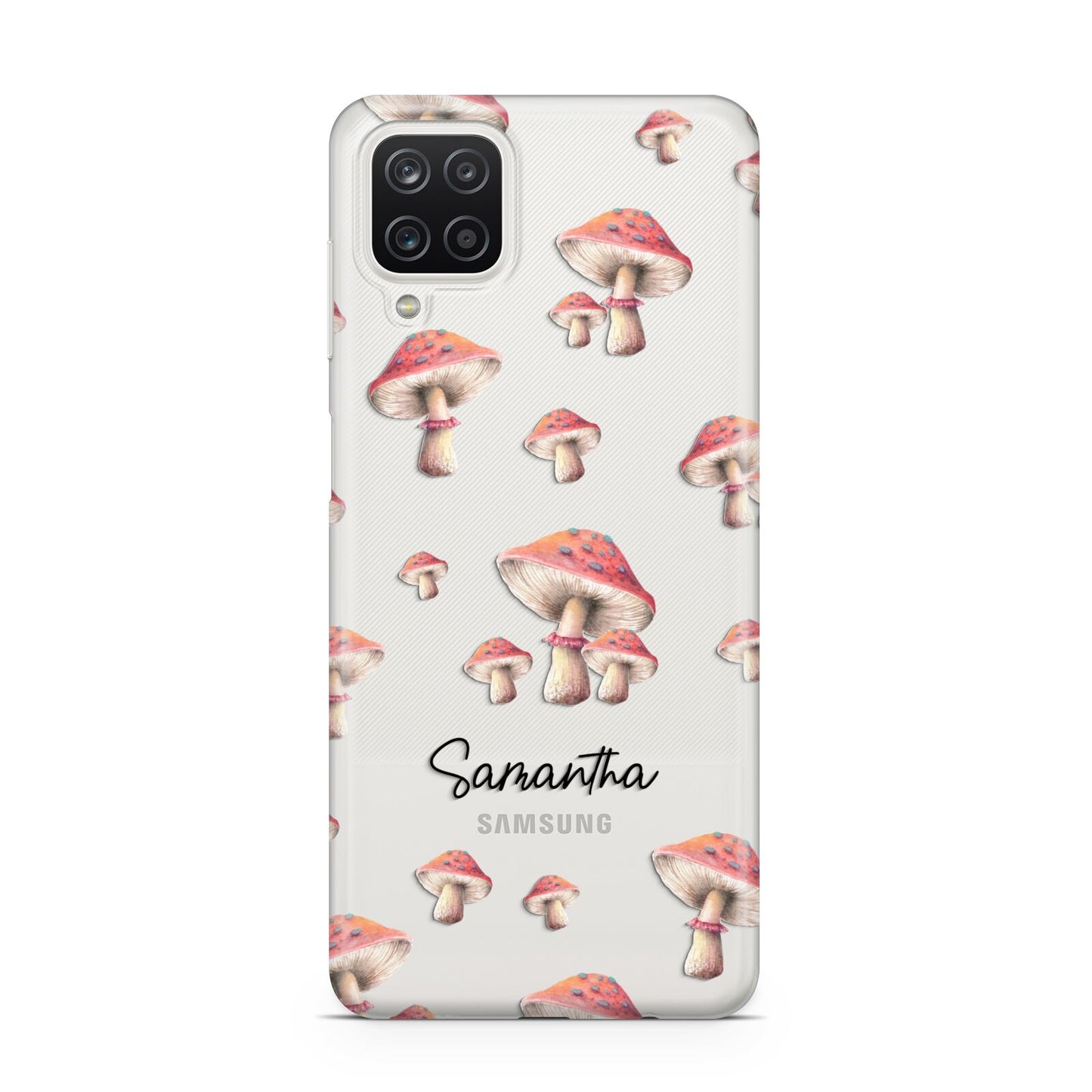 Mushroom Illustrations with Name Samsung A12 Case