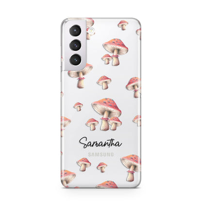 Mushroom Illustrations with Name Samsung S21 Case