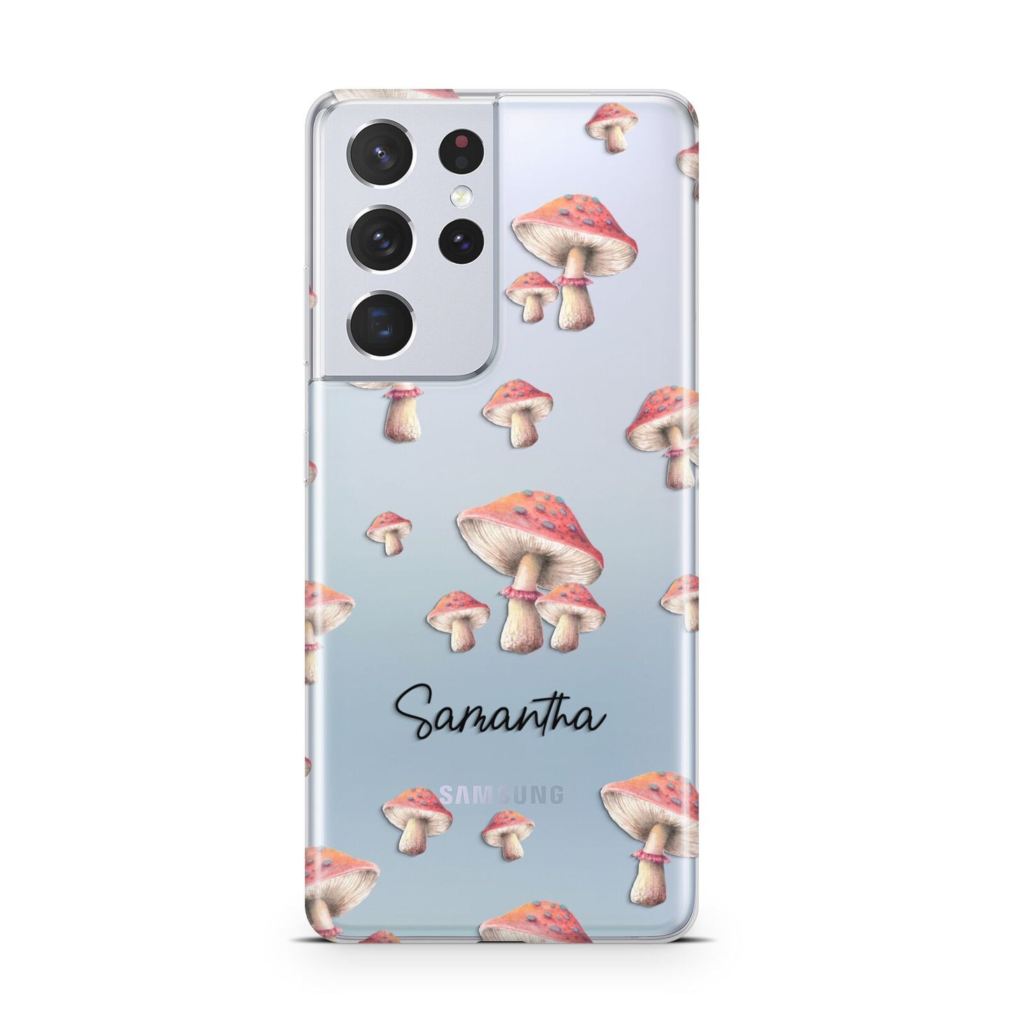 Mushroom Illustrations with Name Samsung S21 Ultra Case