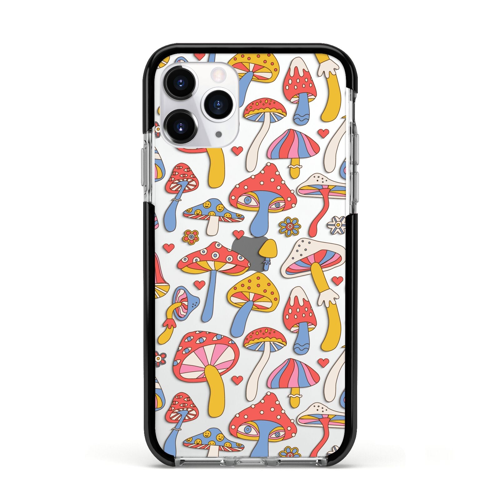 Mushroom Pattern Apple iPhone 11 Pro in Silver with Black Impact Case