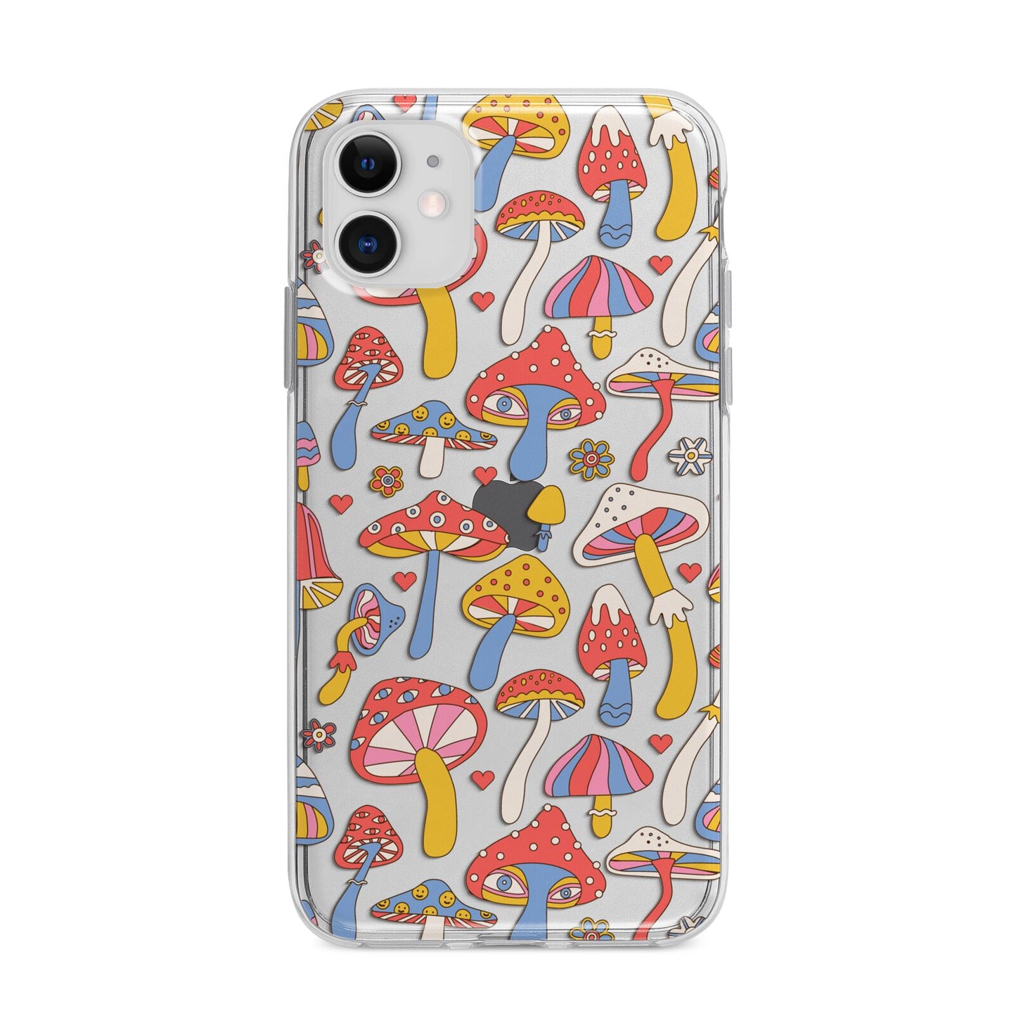 Mushroom Pattern Apple iPhone 11 in White with Bumper Case