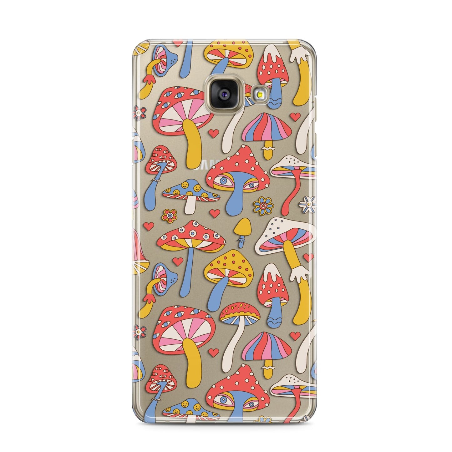 Mushroom Pattern Samsung Galaxy A3 2016 Case on gold phone