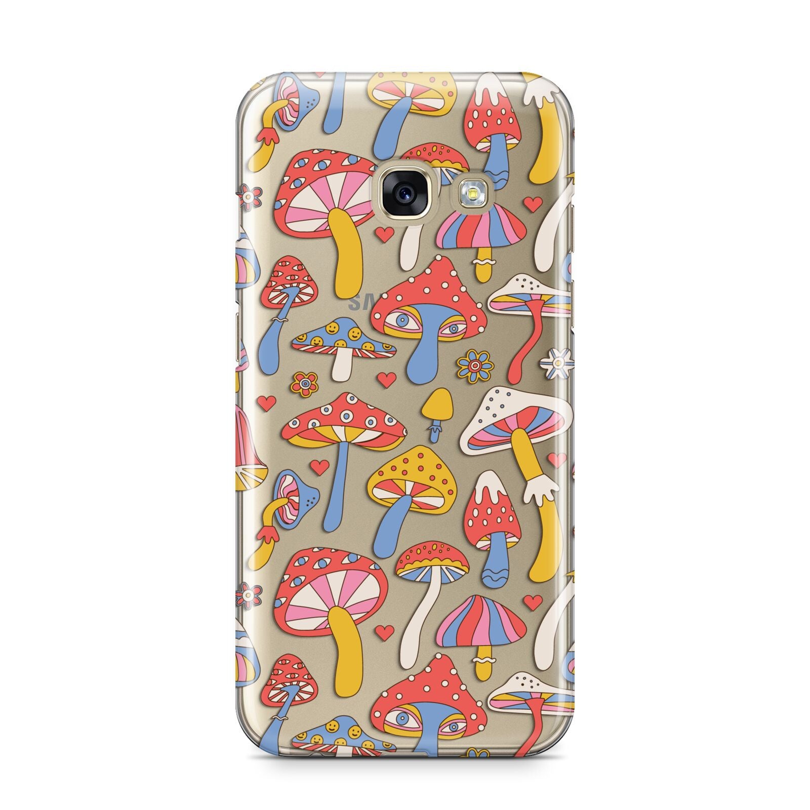 Mushroom Pattern Samsung Galaxy A3 2017 Case on gold phone