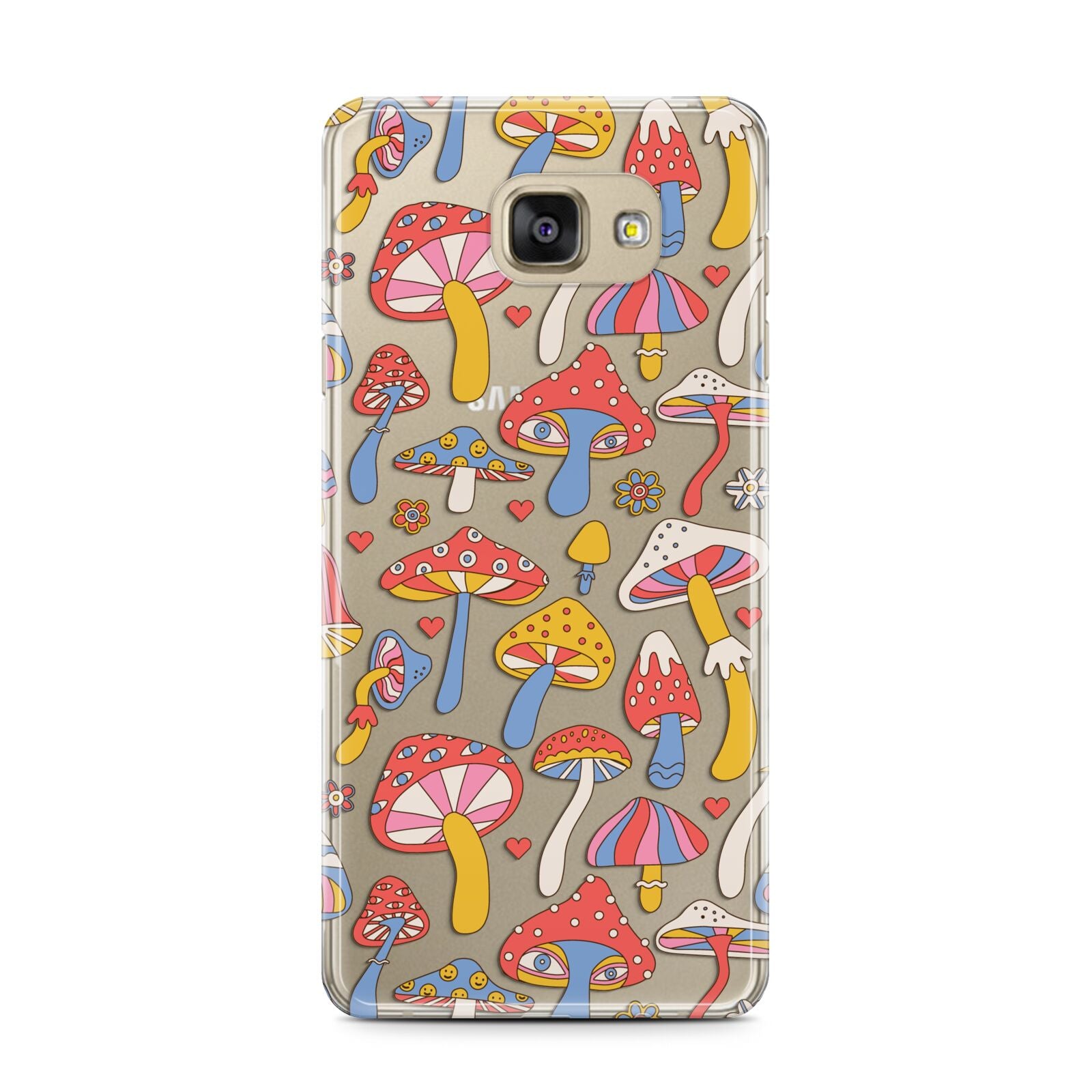 Mushroom Pattern Samsung Galaxy A7 2016 Case on gold phone