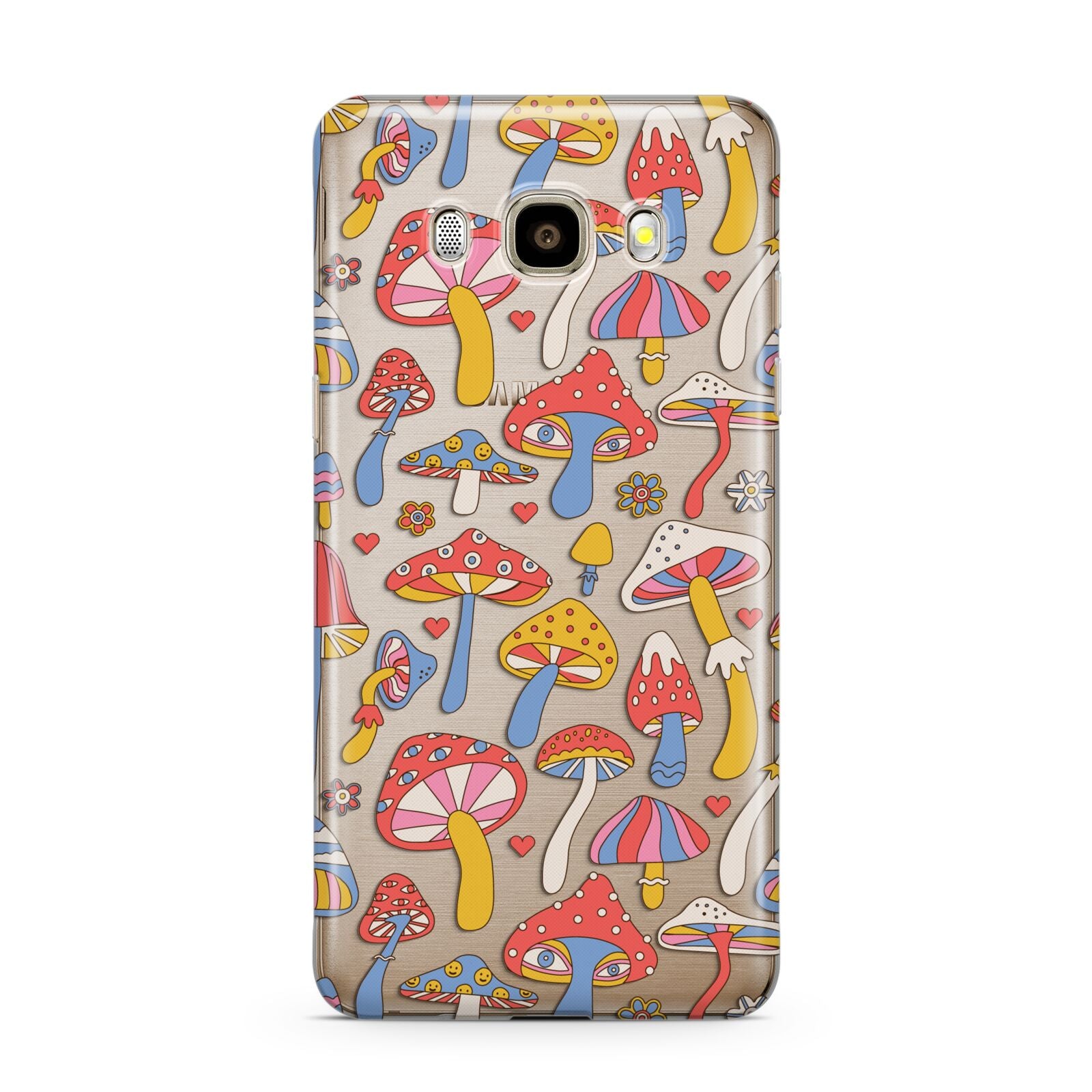 Mushroom Pattern Samsung Galaxy J7 2016 Case on gold phone