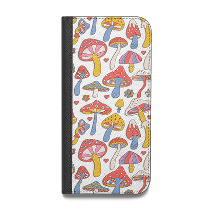 Mushroom Pattern Vegan Leather Flip iPhone Case