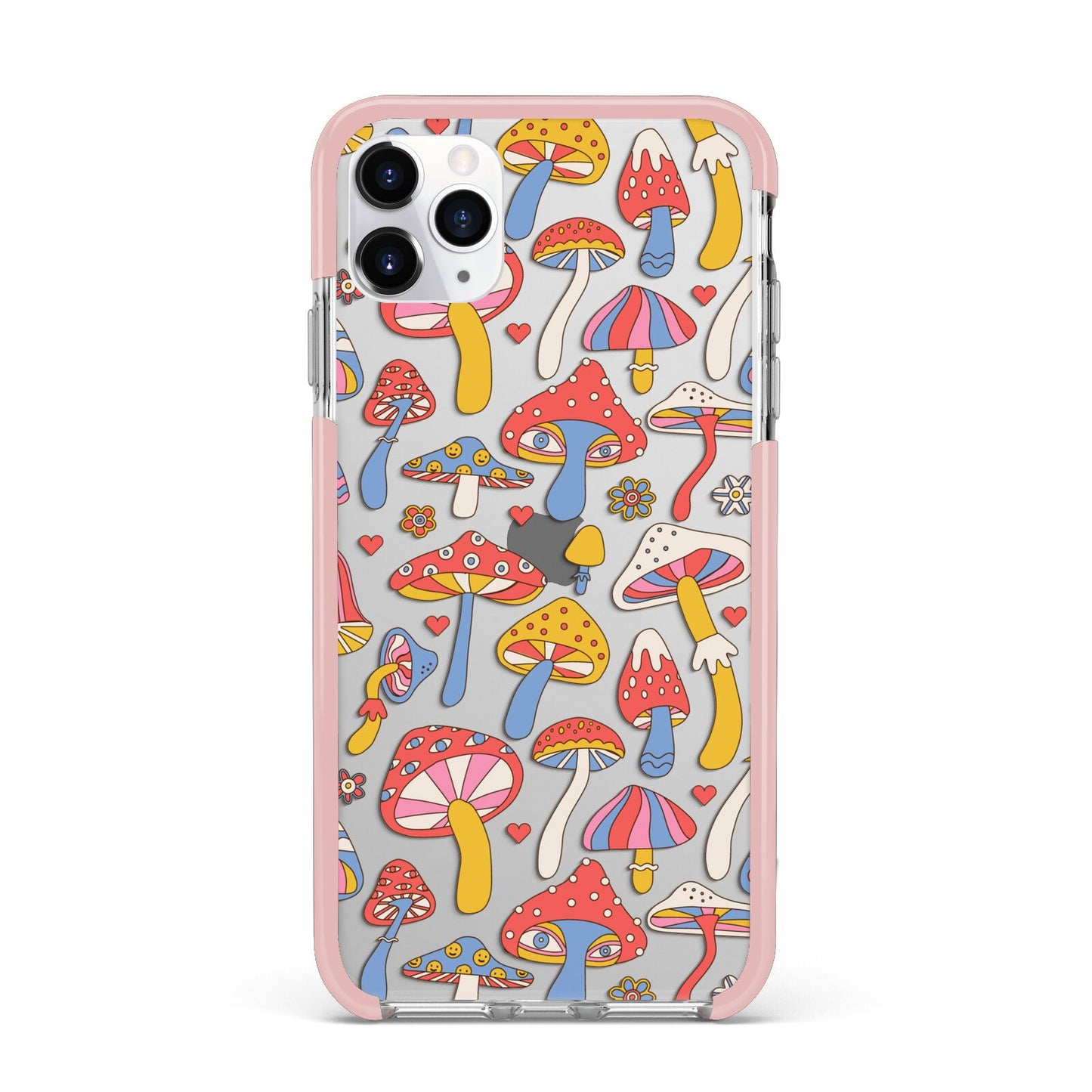 Mushroom Pattern iPhone 11 Pro Max Impact Pink Edge Case