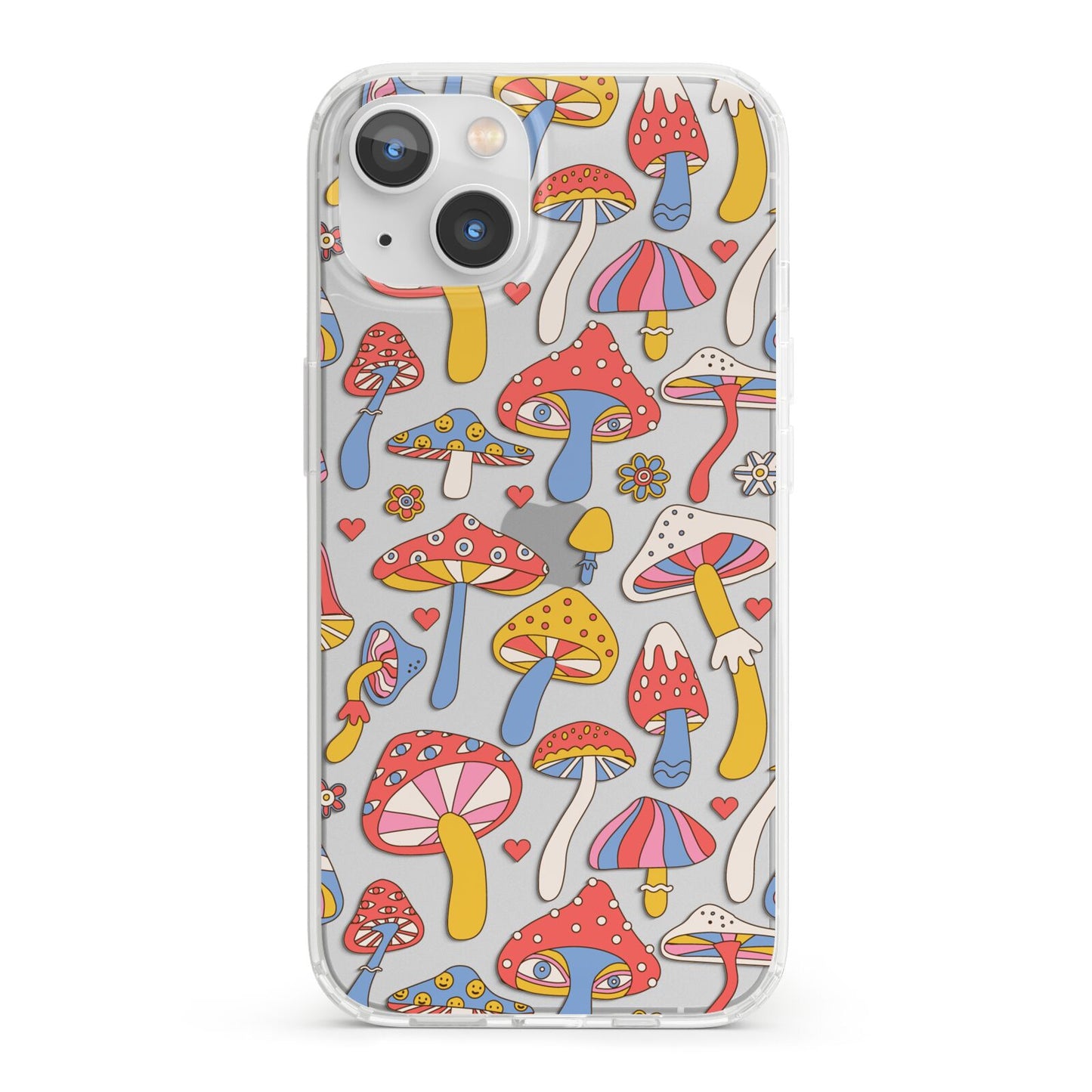 Mushroom Pattern iPhone 13 Clear Bumper Case