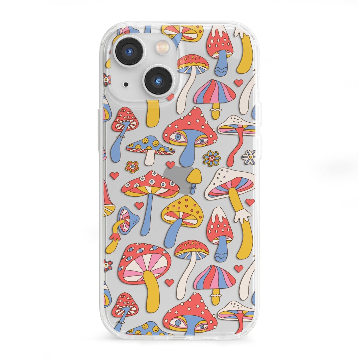 Mushroom Pattern iPhone 13 Mini Clear Bumper Case