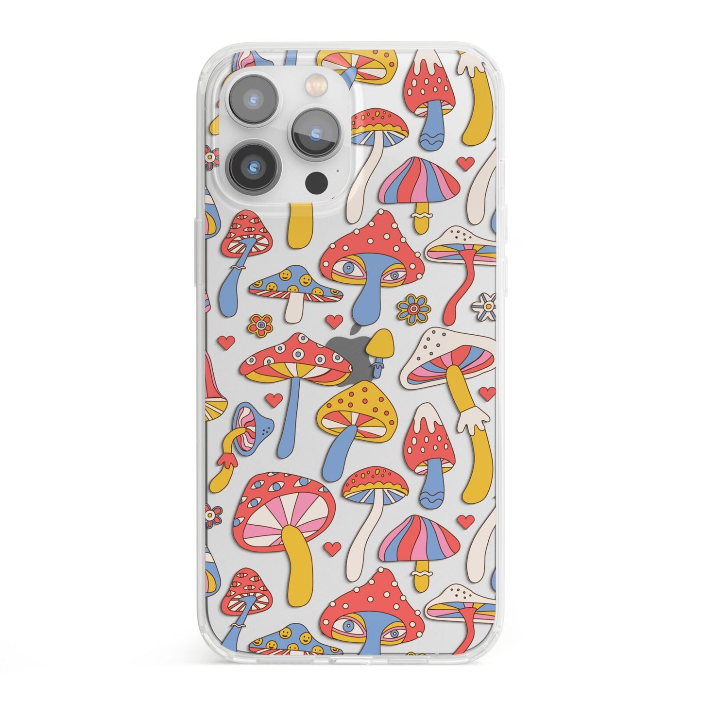 Mushroom Pattern iPhone 13 Pro Max Clear Bumper Case