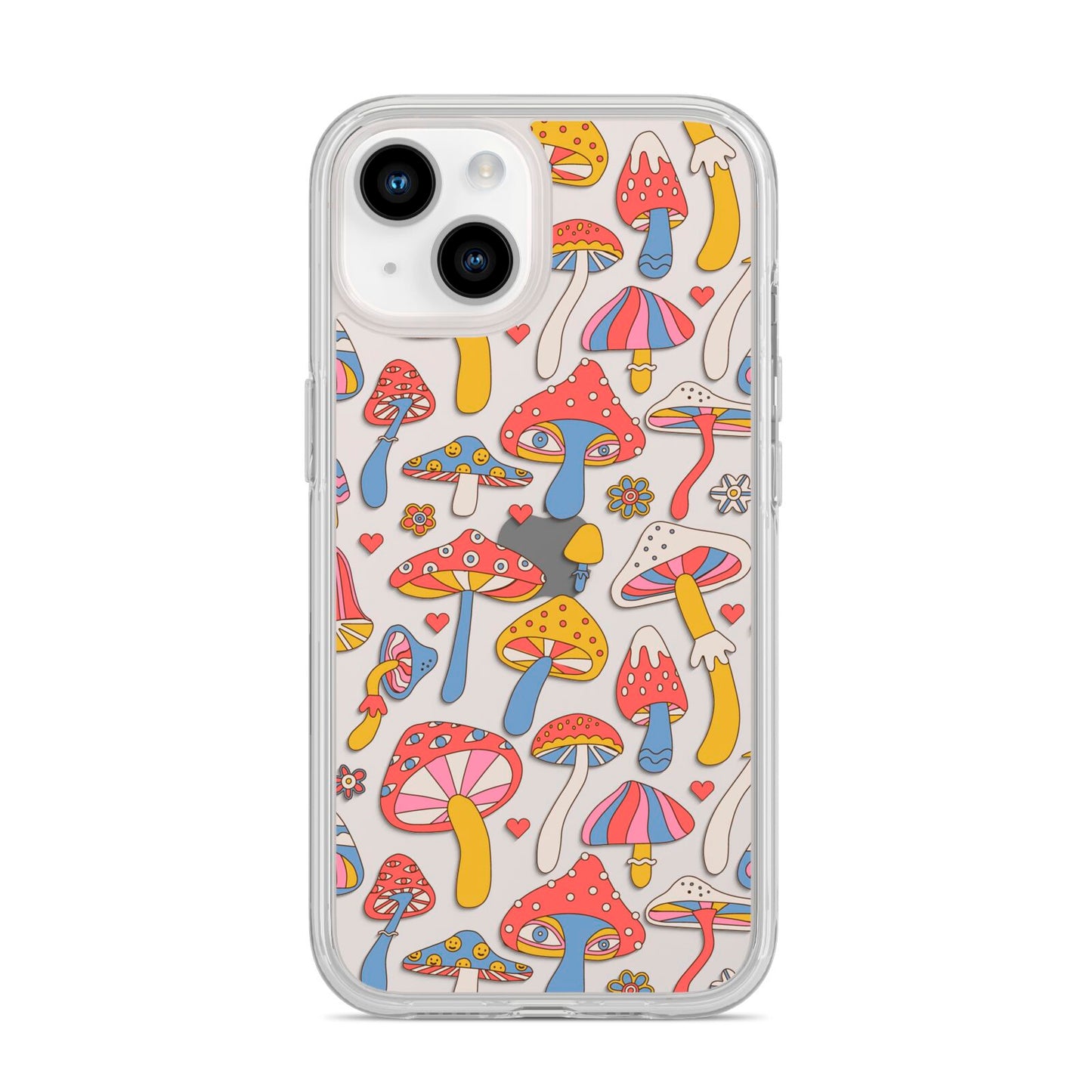 Mushroom Pattern iPhone 14 Clear Tough Case Starlight