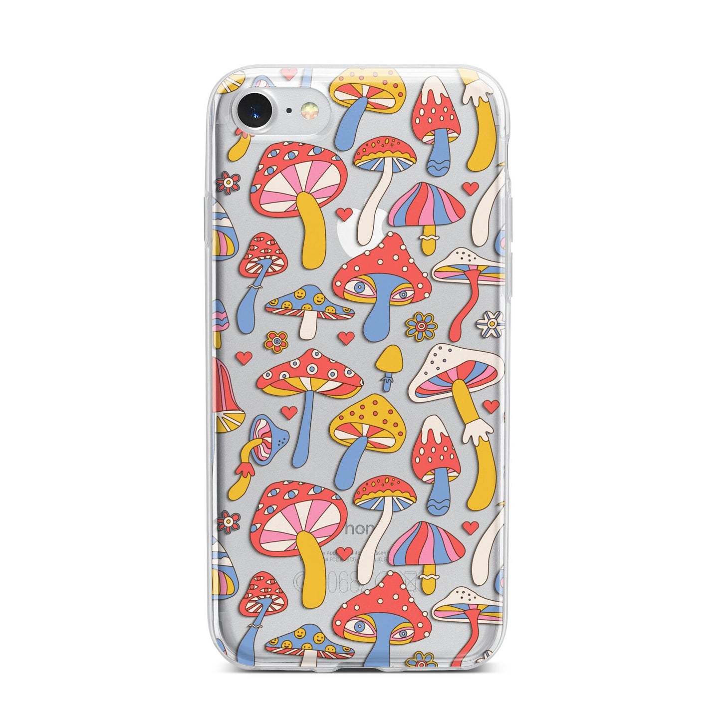 Mushroom Pattern iPhone 7 Bumper Case on Silver iPhone