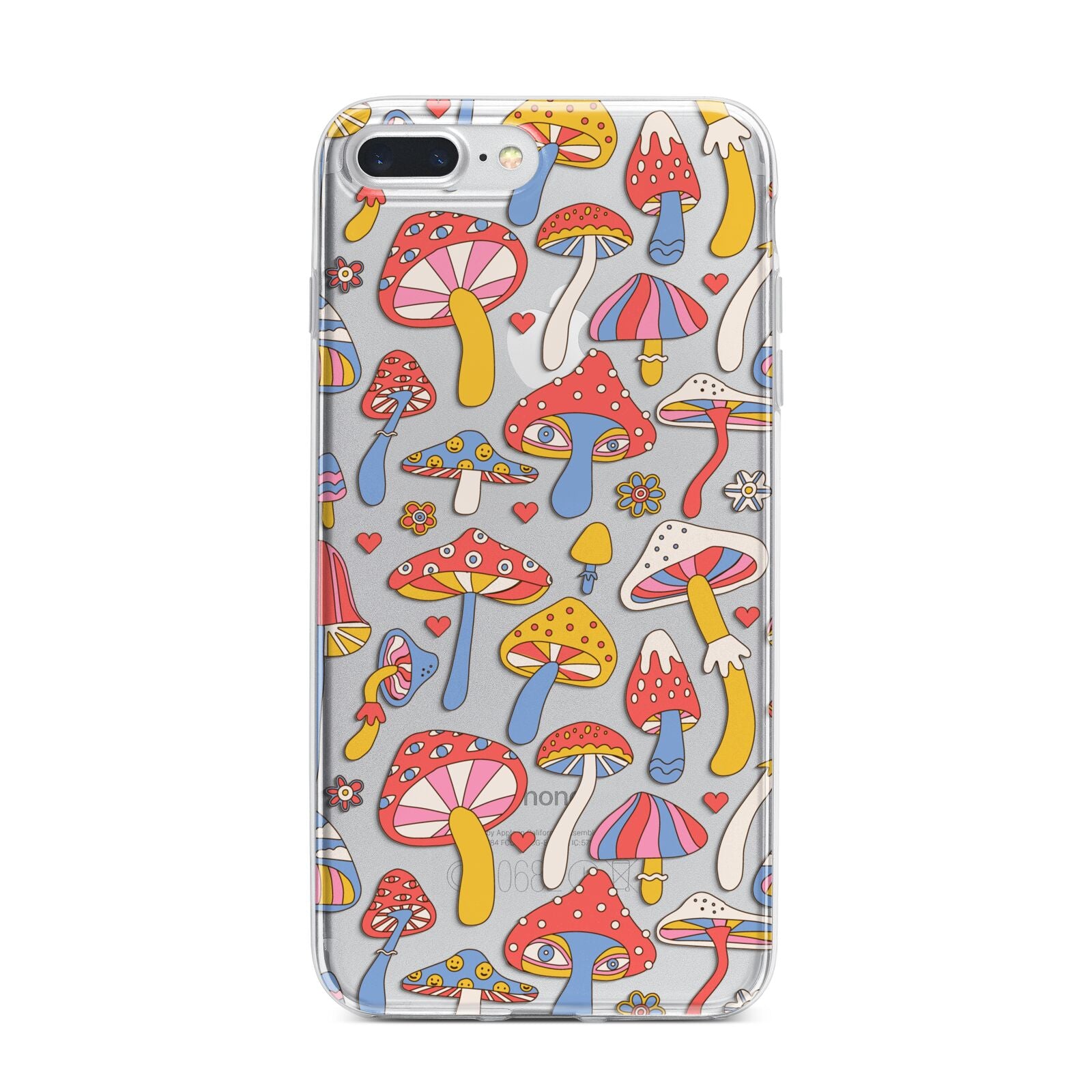 Mushroom Pattern iPhone 7 Plus Bumper Case on Silver iPhone