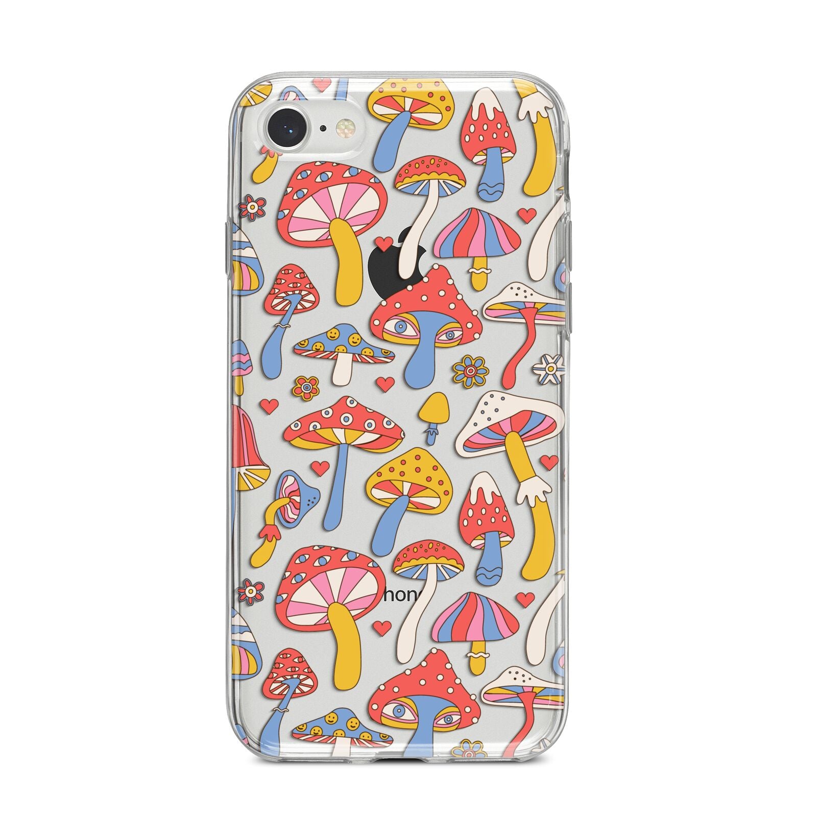 Mushroom Pattern iPhone 8 Bumper Case on Silver iPhone