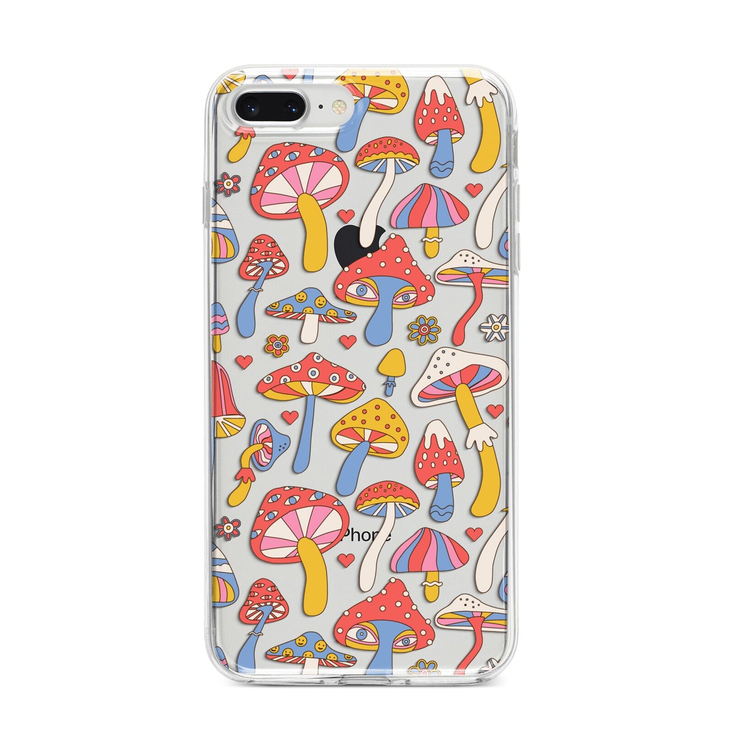 Mushroom Pattern iPhone 8 Plus Bumper Case on Silver iPhone