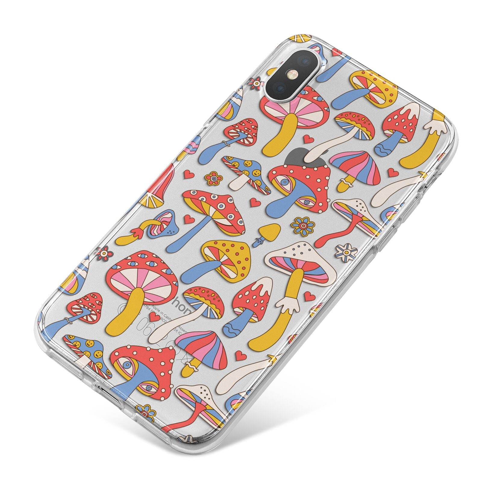 Mushroom Pattern iPhone X Bumper Case on Silver iPhone