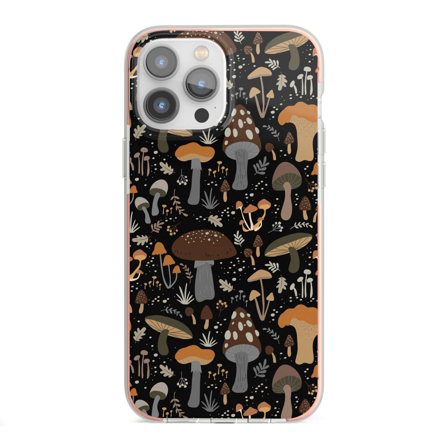 Mushroom iPhone 13 Pro Max TPU Impact Case with Pink Edges