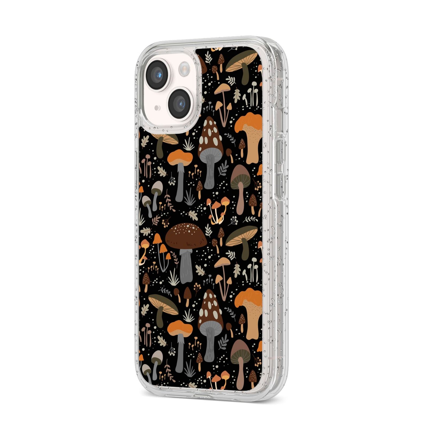 Mushroom iPhone 14 Glitter Tough Case Starlight Angled Image