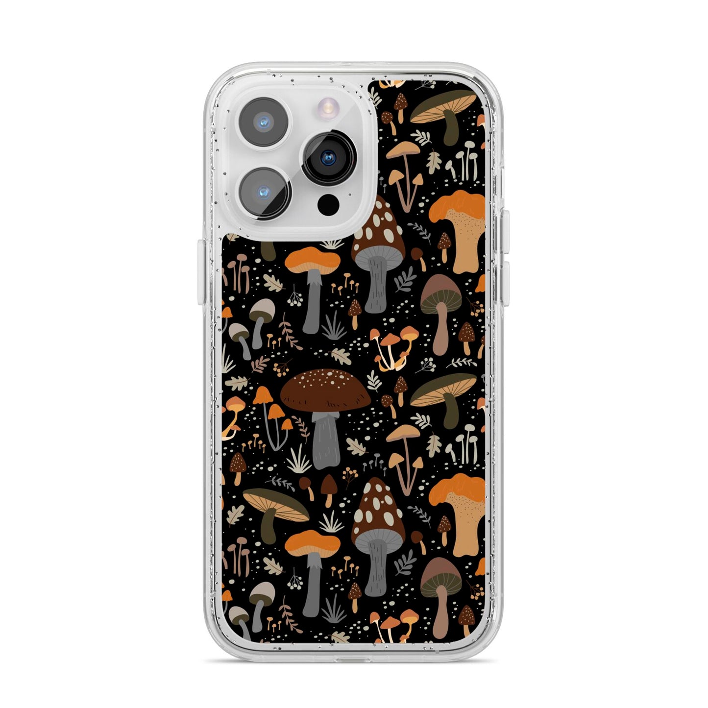 Mushroom iPhone 14 Pro Max Glitter Tough Case Silver