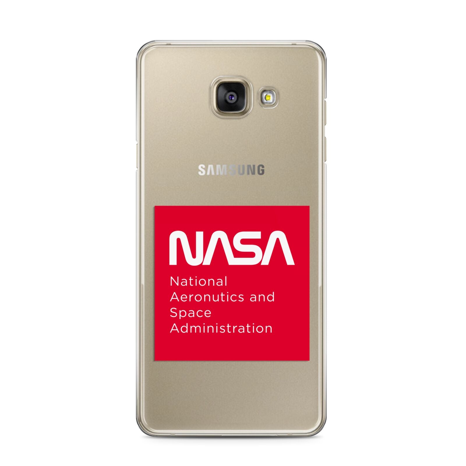 NASA The Worm Box Samsung Galaxy A3 2016 Case on gold phone