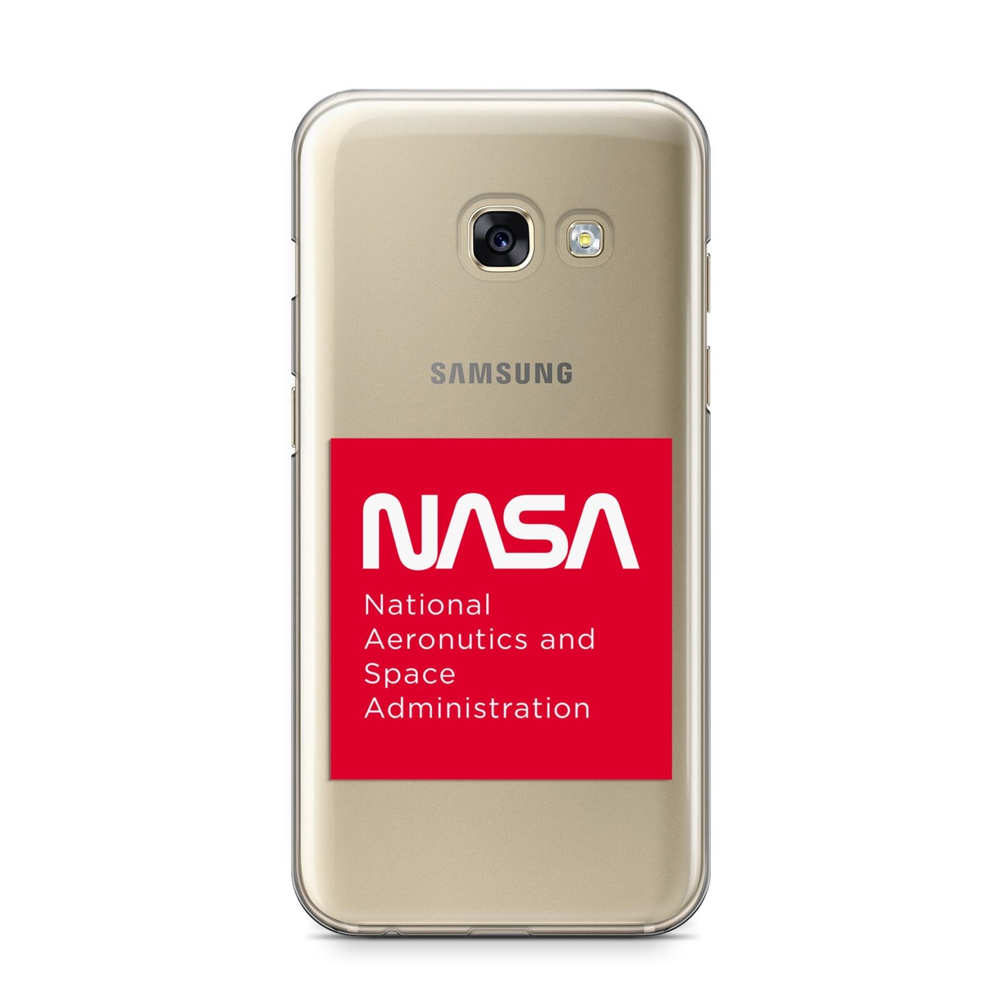 NASA The Worm Box Samsung Galaxy A3 2017 Case on gold phone