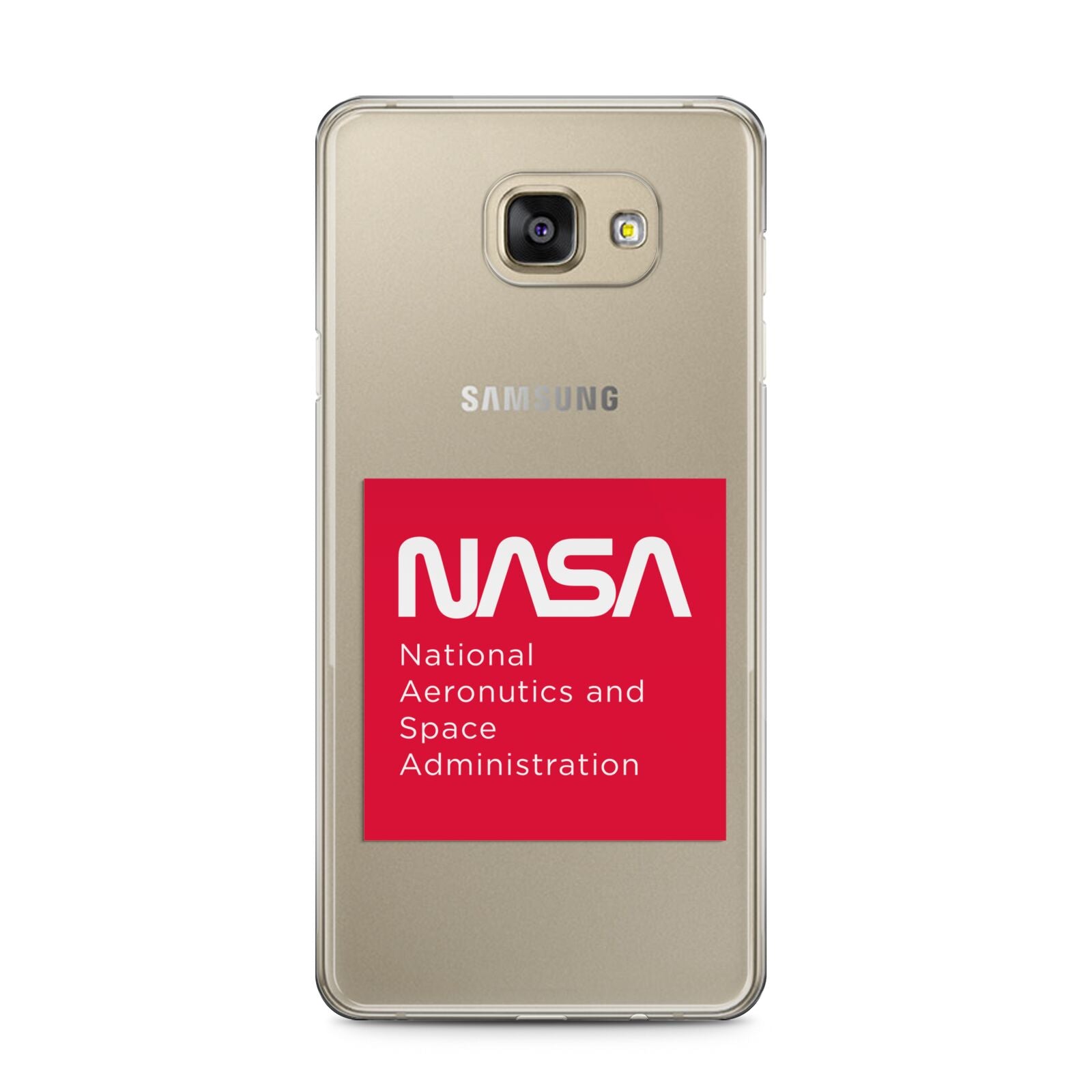 NASA The Worm Box Samsung Galaxy A5 2016 Case on gold phone
