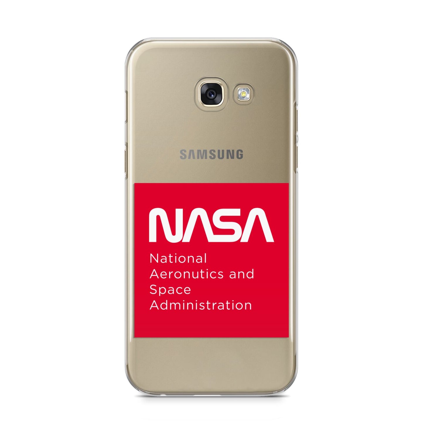NASA The Worm Box Samsung Galaxy A5 2017 Case on gold phone