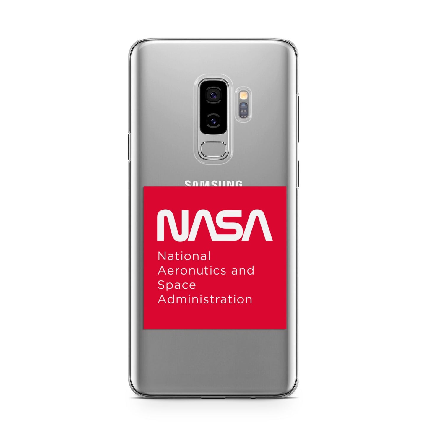 NASA The Worm Box Samsung Galaxy S9 Plus Case on Silver phone