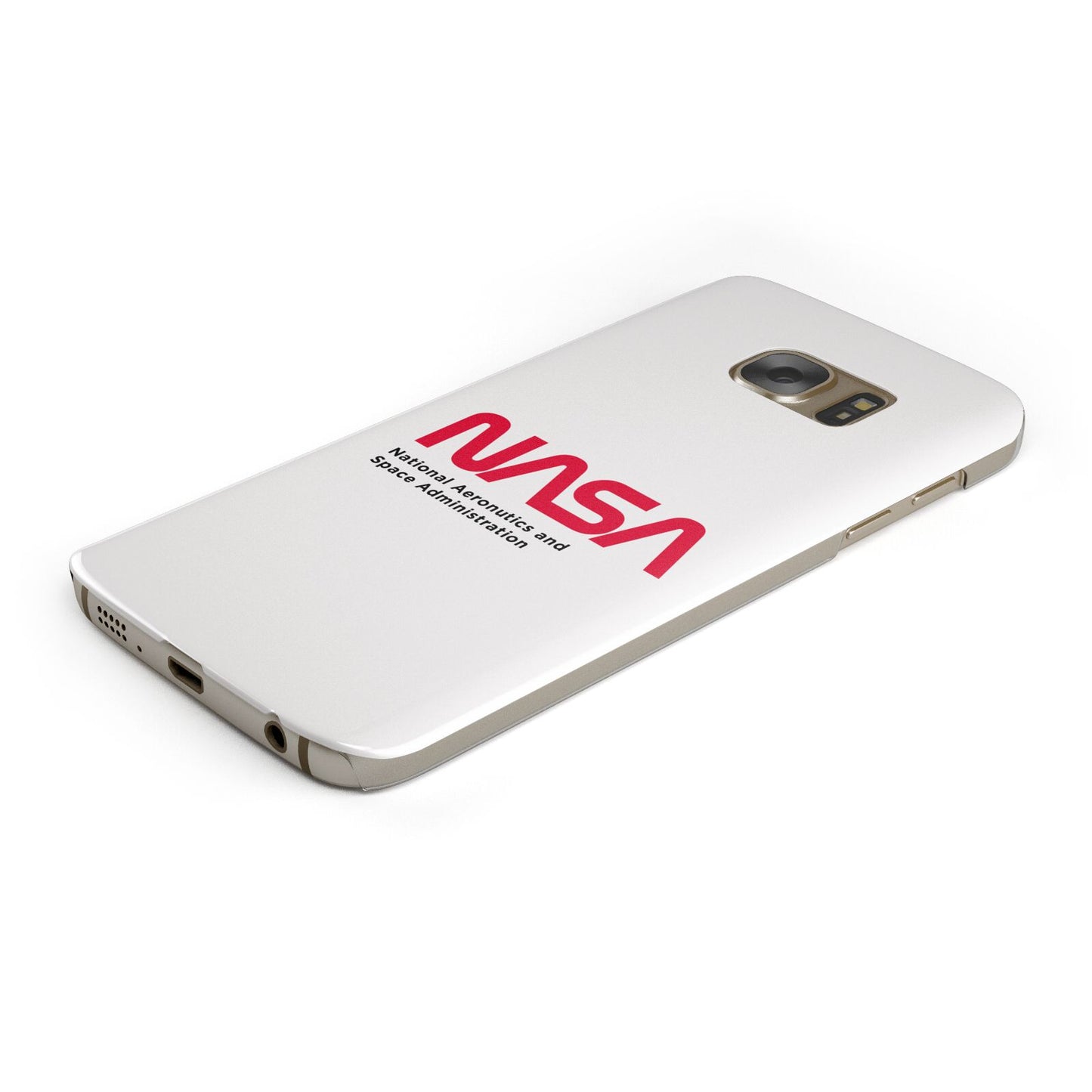 NASA The Worm Logo Protective Samsung Galaxy Case Angled Image