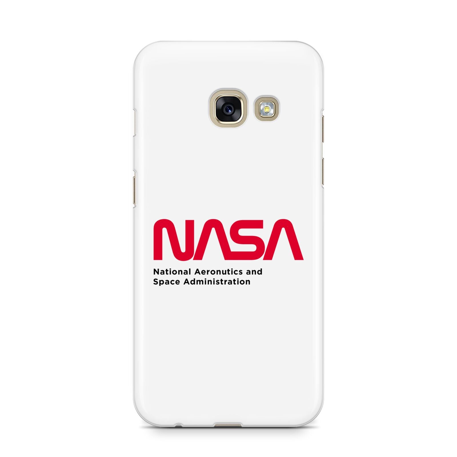 NASA The Worm Logo Samsung Galaxy A3 2017 Case on gold phone