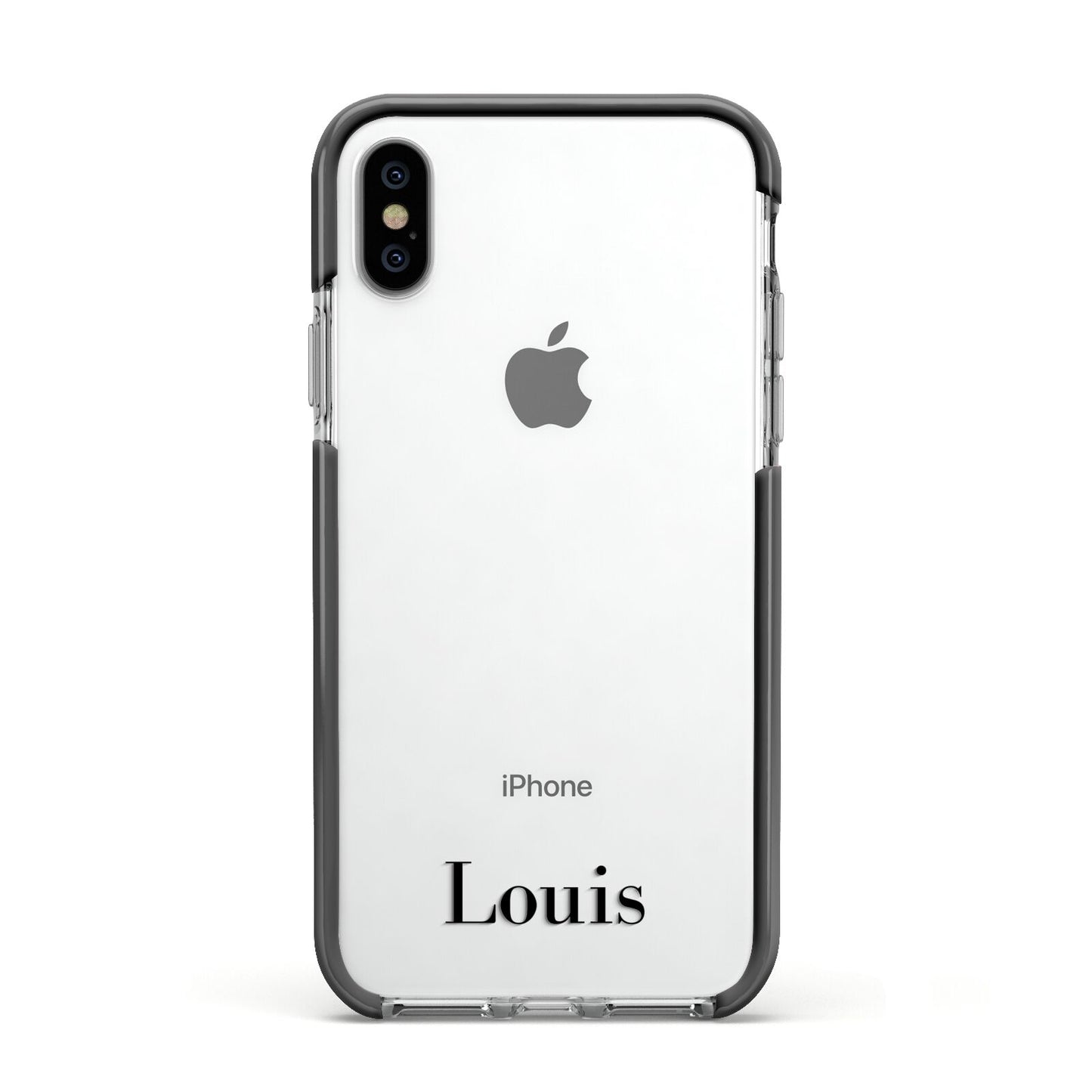 Name Apple iPhone Xs Impact Case Black Edge on Silver Phone