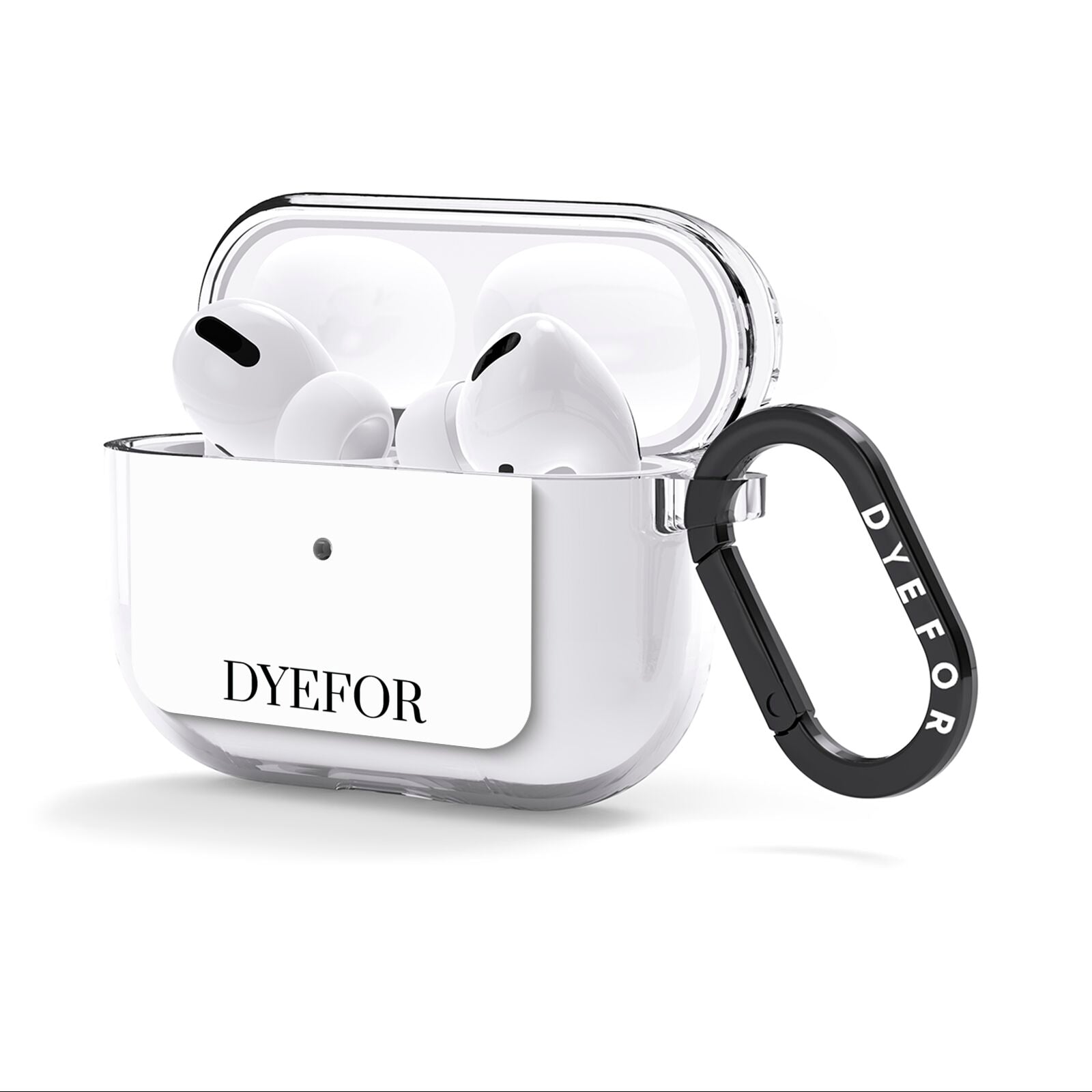 Name Personalised White AirPods Clear Case 3rd Gen Side Image