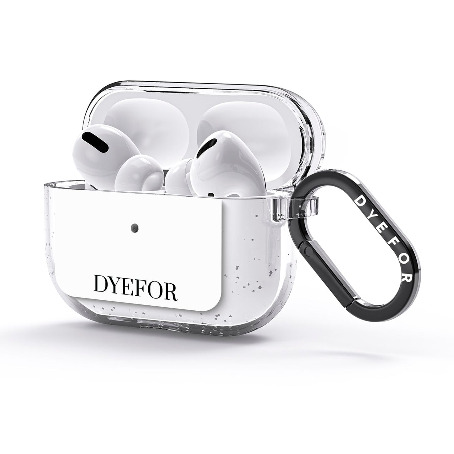 Name Personalised White AirPods Glitter Case 3rd Gen Side Image