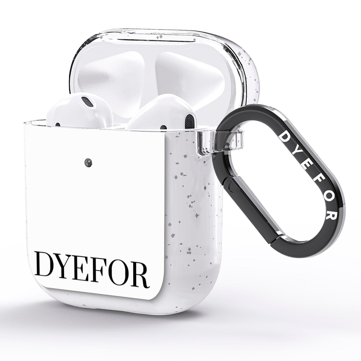 Name Personalised White AirPods Glitter Case Side Image