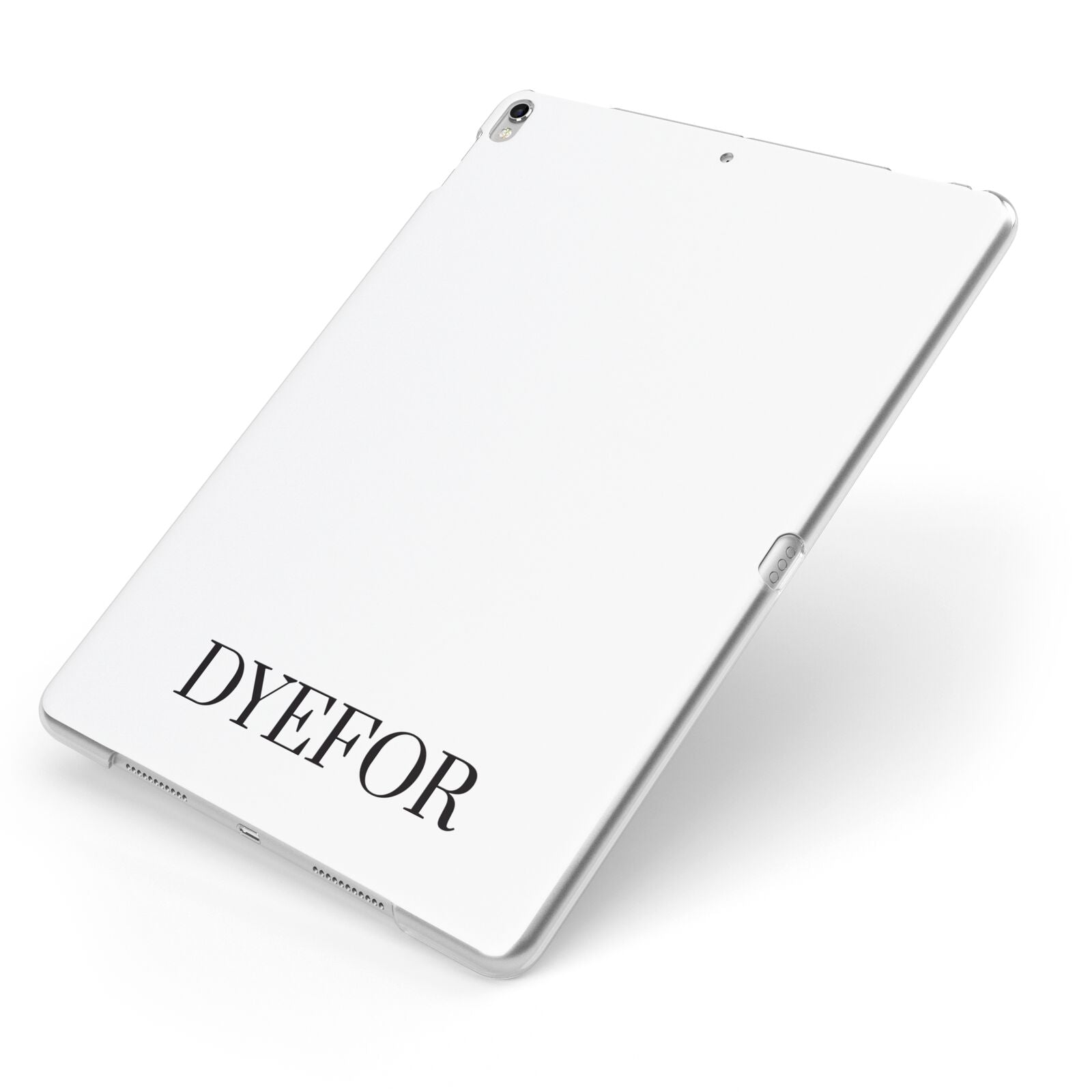 Name Personalised White Apple iPad Case on Silver iPad Side View