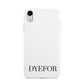 Name Personalised White Apple iPhone XR White 3D Tough Case