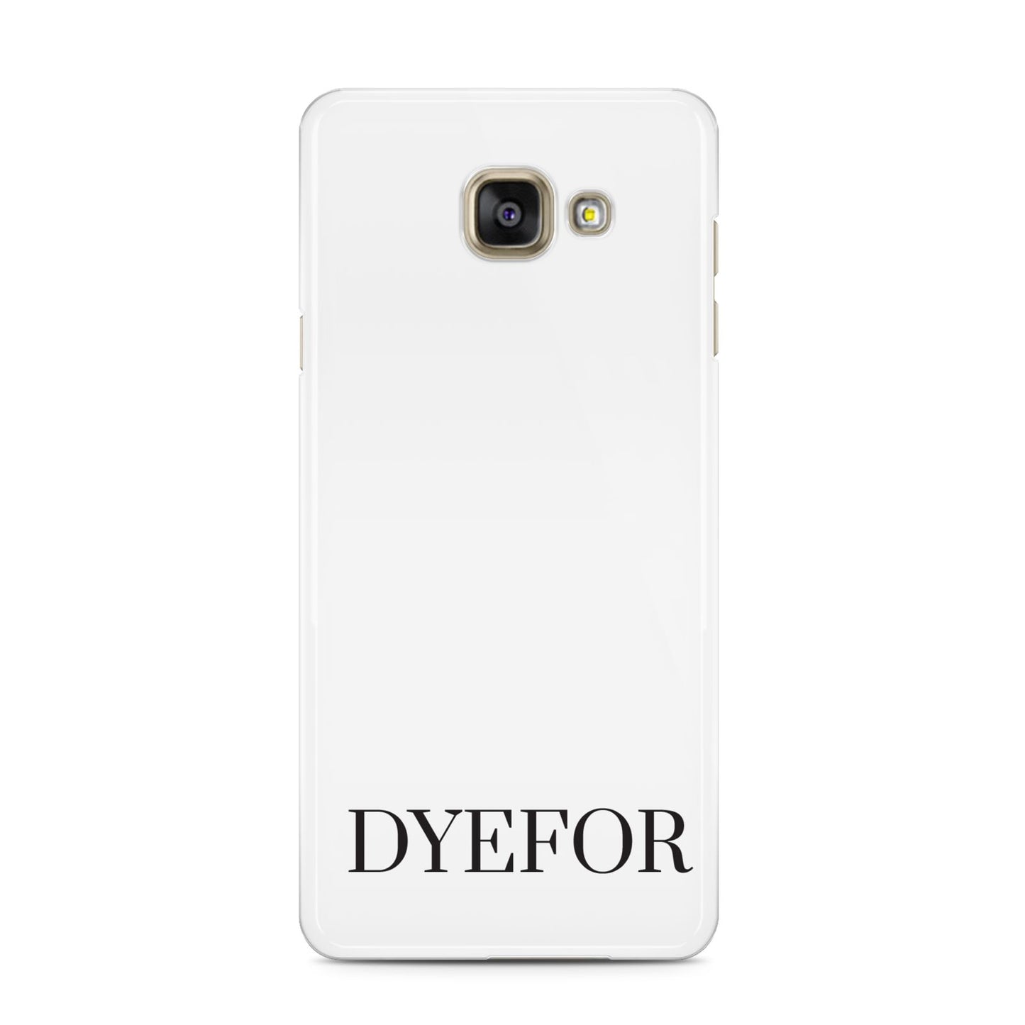 Name Personalised White Samsung Galaxy A3 2016 Case on gold phone