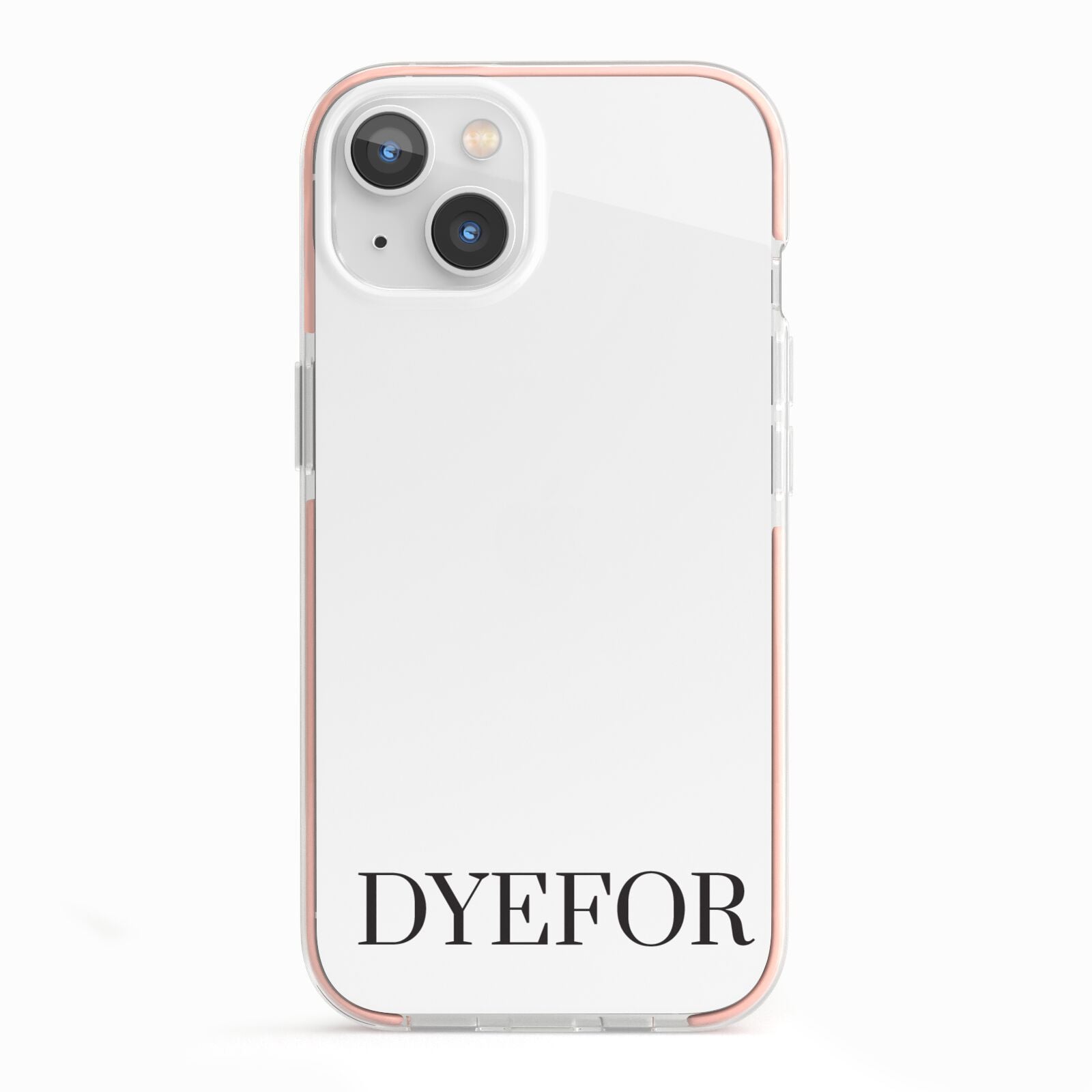 Name Personalised White iPhone 13 TPU Impact Case with Pink Edges